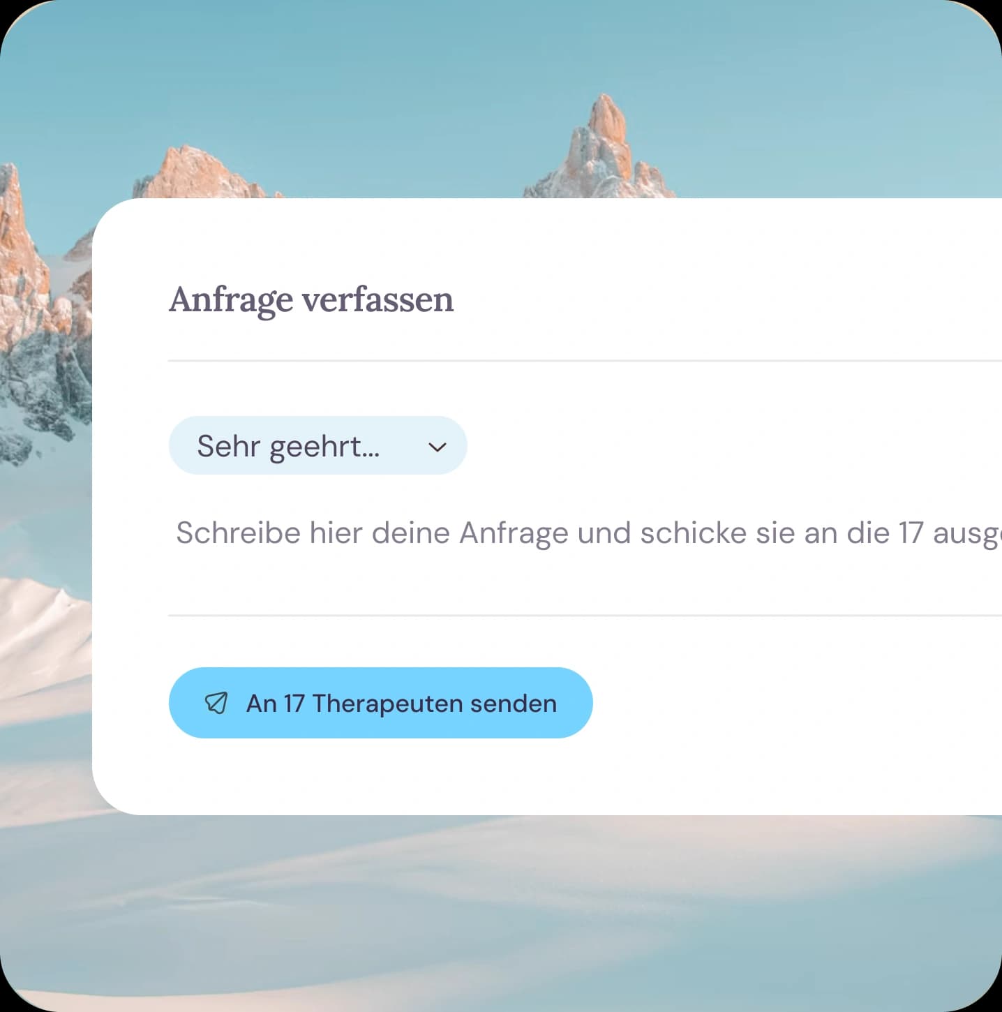 Sammelanfrage an mehrere Therapeut·innen